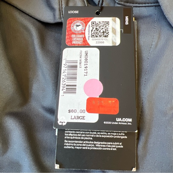 Under Armour Men's Large Hampton Pirates Grey Colorblock Polo - Picture 4 of 4